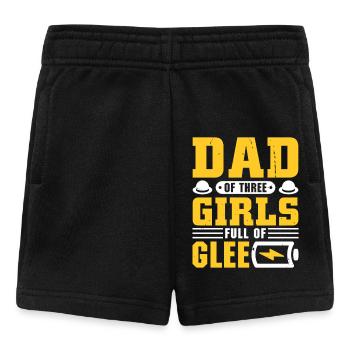 Père, père de trois filles et filles - Short Bébé - noir - Devant