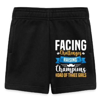 Père, père de trois filles et filles - Short Bébé - noir - Devant