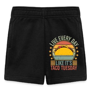 live everyday like it's taco Tuesday - Baby Shorts - black - Front