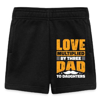 Père, père de trois filles et filles - Short Bébé - noir - Devant