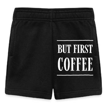 Mais d’abord, le café – design de texte amusant pour le café - Short Bébé - noir - Devant