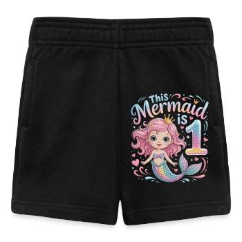 Mermaid 1st Birthday 1 Year - Baby Shorts - black - Front
