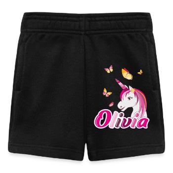 Olivia Unicorn with Butterflies - Baby Shorts - black - Front