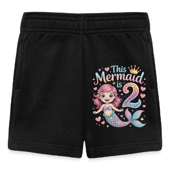 Sirène 2e anniversaire 2 ans - Short Bébé - noir - Devant