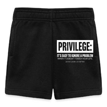 Privilege Statement Typography Text Motif - Baby Shorts - black - Front