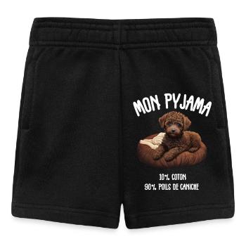 Pyjama Chien Caniche Humour - Short Bébé - noir - Devant