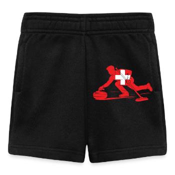 Curling Spieler Schweiz Eissport Fan - Baby Shorts - Schwarz - Vorne