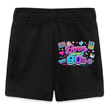 Né dans les années 90, style néon rétro - Short Bébé - noir - Devant