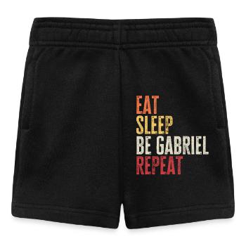 Mange, dors Be Gabriel Répète Nom rétro - Short Bébé - noir - Devant