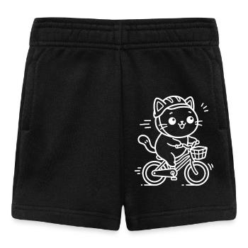 Kawaii Cat Cycling - Baby Shorts - black - Front
