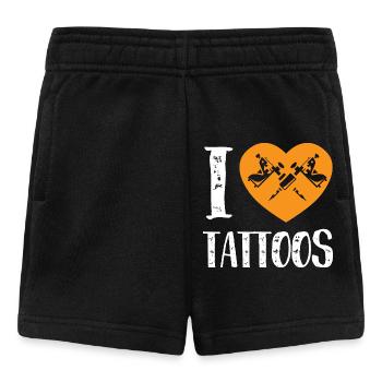 J’adore les tatouages Orange Heart Ink Design - Short Bébé - noir - Devant