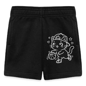 Kawaii Cat Basketball - Baby Shorts - black - Front