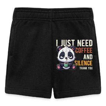 Ich brauche nur Kaffee und Panda zum Schweigen Lustig - Baby Shorts - Schwarz - Vorne