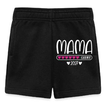 Mama 2027 loading heart loading bar - Baby Shorts - black - Front