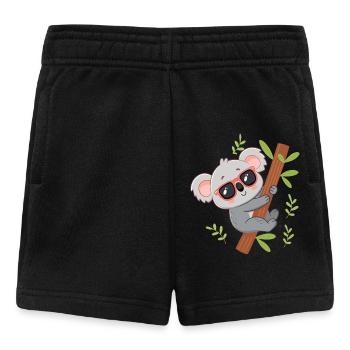 Koala branché sur branche tropicale - Short Bébé - noir - Devant