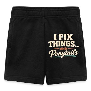 I repair everything, including ponytails | Dad - Baby Shorts - black - Front