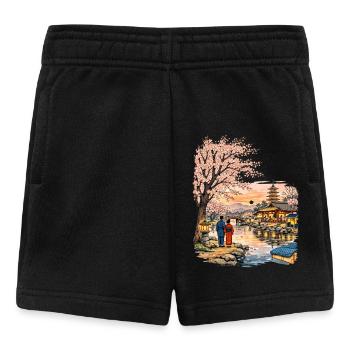 Traditioneller Japanischer Kirschblüten - Baby Shorts - Schwarz - Vorne