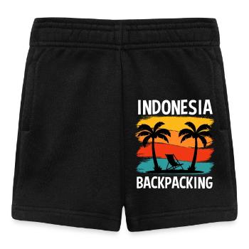 Indonesia Backpacking Retro Travel Design - Baby Shorts - Schwarz - Vorne