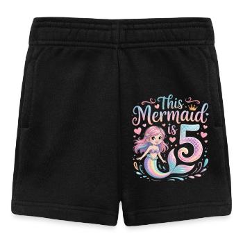 Mermaid 5th Birthday 5 Years - Baby Shorts - black - Front