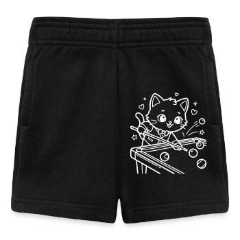 Billard Kawaii Katze Queue Sport - Baby Shorts - Schwarz - Vorne