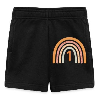 First Birthday Rainbow - Baby Shorts - black - Front
