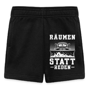 Schneeräumer RÄUMEN STATT REDEN Lustiges - Baby Shorts - Schwarz - Vorne