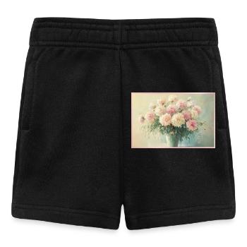 Bouquet floral pastel délicat - Short Bébé - noir - Devant