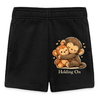 Soutien émotionnel du singe anxieux - Short Bébé - noir - Devant