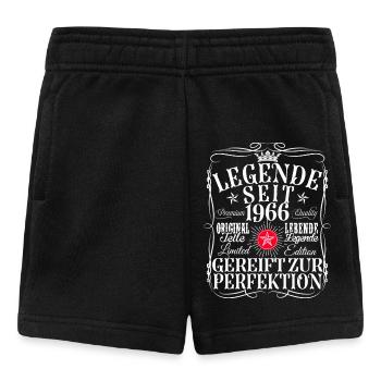 60th Birthday Man Woman 60 Years 1966 Decoration Funny - Baby Shorts - black - Front