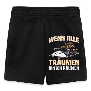 Schneeräumer WENN ALLE TRÄUMEN BIN ICH RÄUMEN - Baby Shorts - Schwarz - Vorne