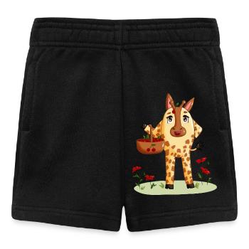Lina la girafe et son panier de cerises - Short Bébé - noir - Devant