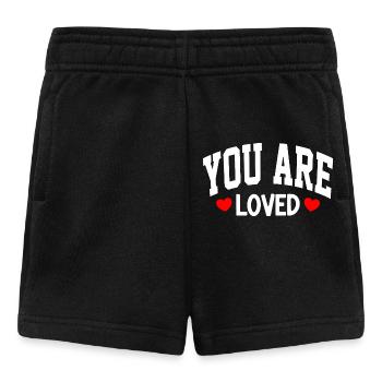 You Are Loved Herz Typografie - Baby Shorts - Schwarz - Vorne