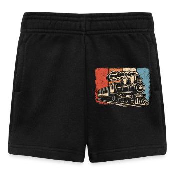 Eisenbahn Dampflok Lokomotive Modelleisenbahn Zug - Baby Shorts - Schwarz - Vorne