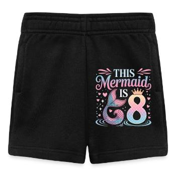 Meerjungfrau 8. Geburtstag 8 Jahre - Baby Shorts - Schwarz - Vorne