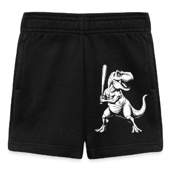 Baseball Baseballer Dinosaur Baseball Player - Baby Shorts - black - Front