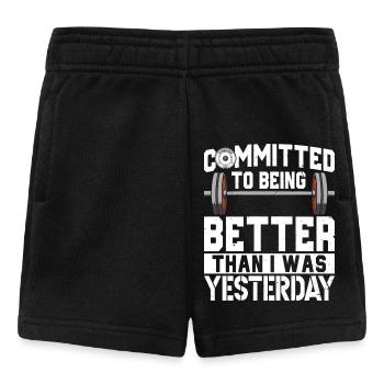 Engagierter Fitness-studio-liebhaber, Der Das - Baby Shorts - Schwarz - Vorne