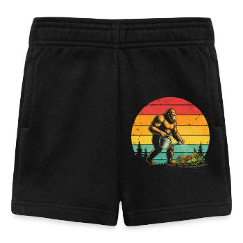 Funny Big Foot Gardener Garden Flowers - Baby Shorts - black - Front
