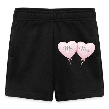 Motif du couple ballon en forme de cœur de Mrs Mme - Short Bébé - noir - Devant