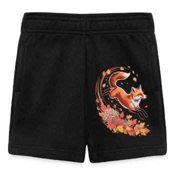 Fuchs Herbst Shirt – Elegantes Fuchs T-Shirt Wald  - Baby Shorts - Schwarz - Vorne