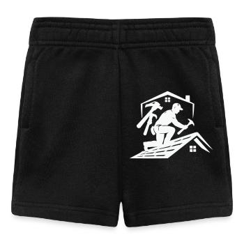 Roofer silhouette on the roof - Baby Shorts - black - Front