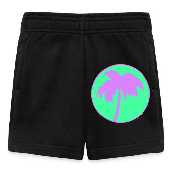 Silhouette du cercle de palmiers au néon - Short Bébé - noir - Devant