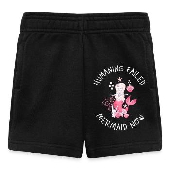 Humaning Failed – Mermaid Now Spruch - Baby Shorts - Schwarz - Vorne