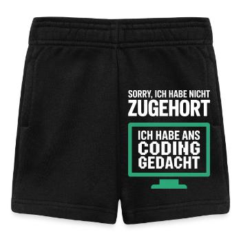 Gedanken statt Gehör am Pixelmonitor - Baby Shorts - Schwarz - Vorne
