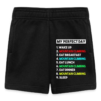 Meine perfekte Tagesroutine beim Bergsteigen Kunst - Baby Shorts - Schwarz - Vorne