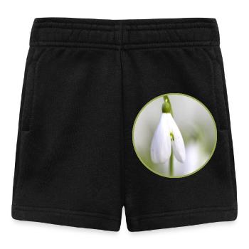 Perce-neige fleur blanche Fleur blanche Éclosion précoce - Short Bébé - noir - Devant