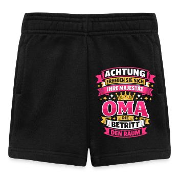 Achtung Hier Betritt Die Oma Den Raum - Baby Shorts - Schwarz - Vorne