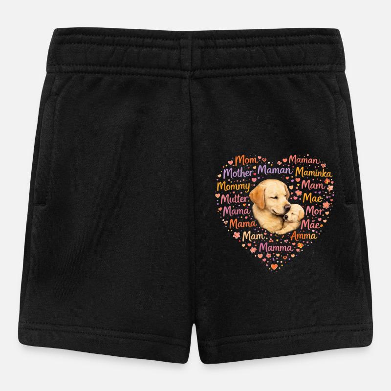 Labrador Mama Herz – Muttertag Geschenk - Baby Shorts - Schwarz