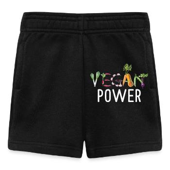 Vegan Power Vegetable Typography Funny Vegan Art - Baby Shorts - Schwarz - Vorne