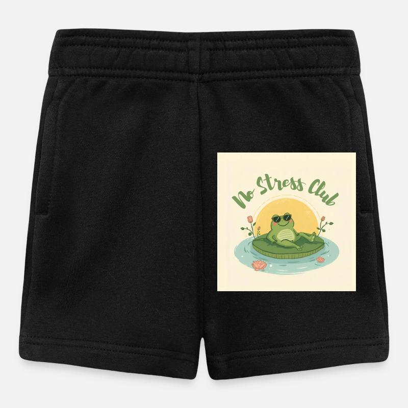 No Stress Club Grenouille Chill - Short Bébé - noir