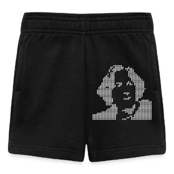 Pixel Oscar Wilde portrait Halftone - Baby Shorts - black - Front